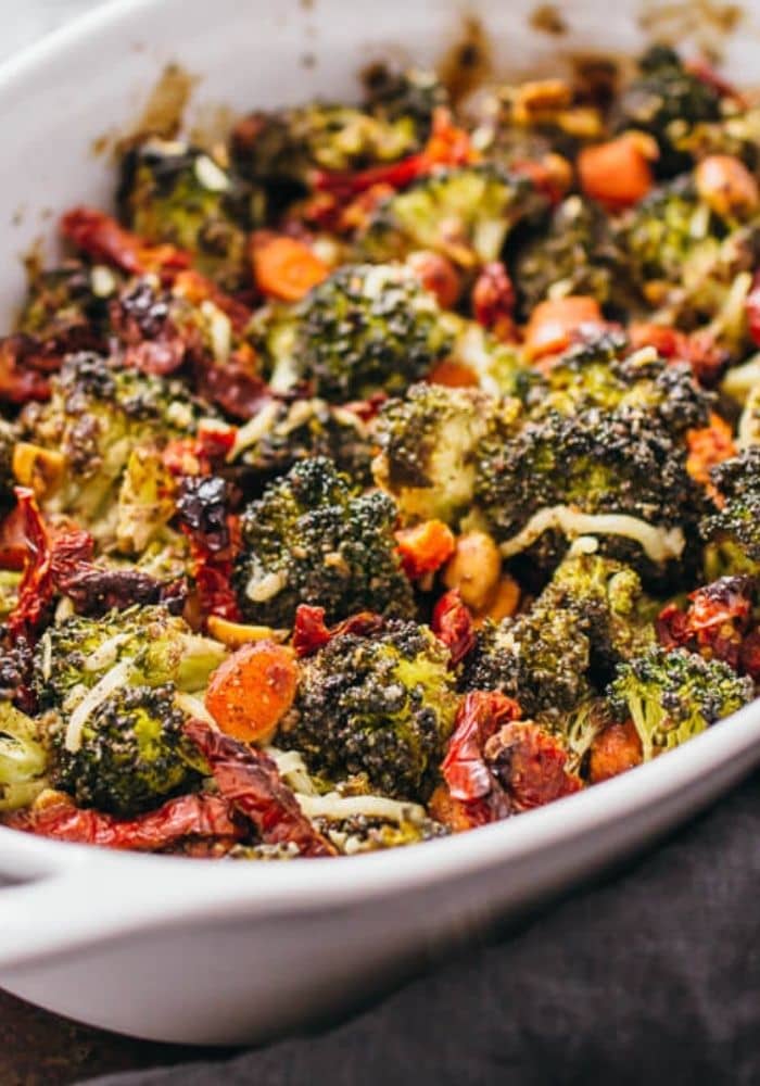 BALSAMIC ROASTED BROCCOLI SALAD WITH GARLIC