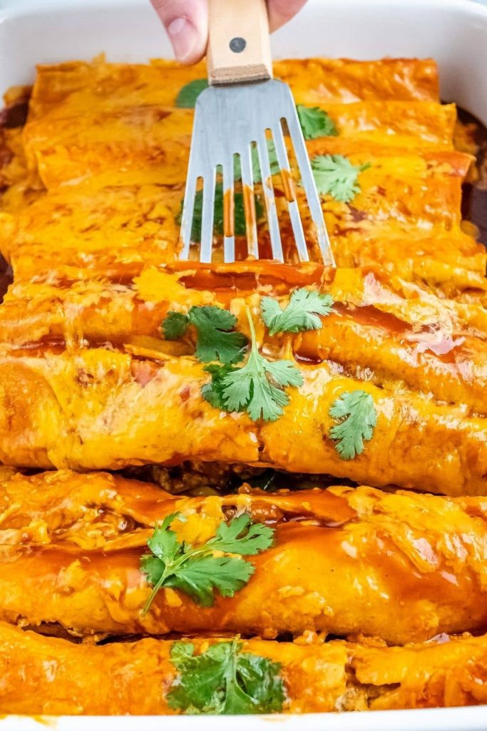 Beef and Bean Enchiladas