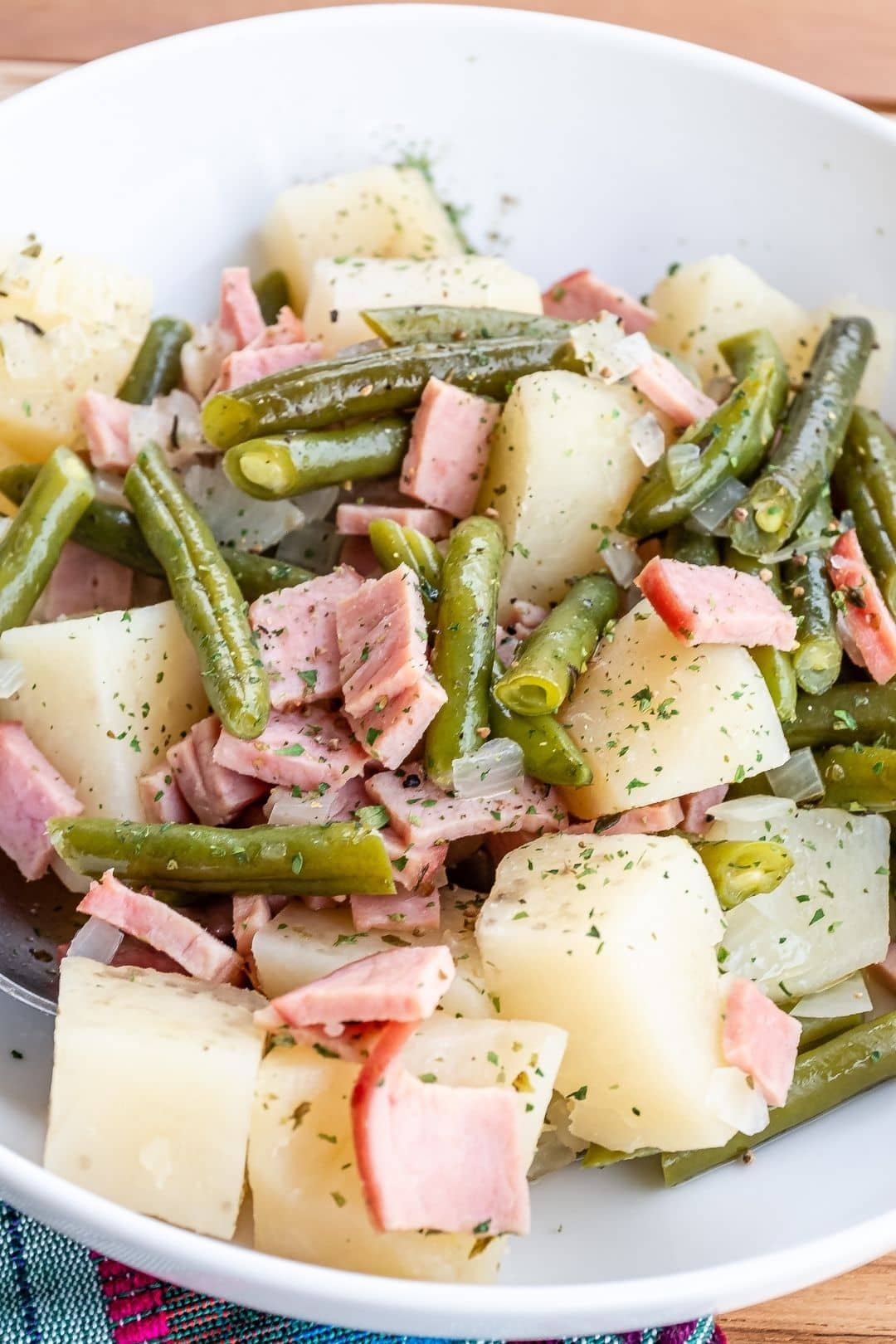 Green Beans with Potatoes and Ham
