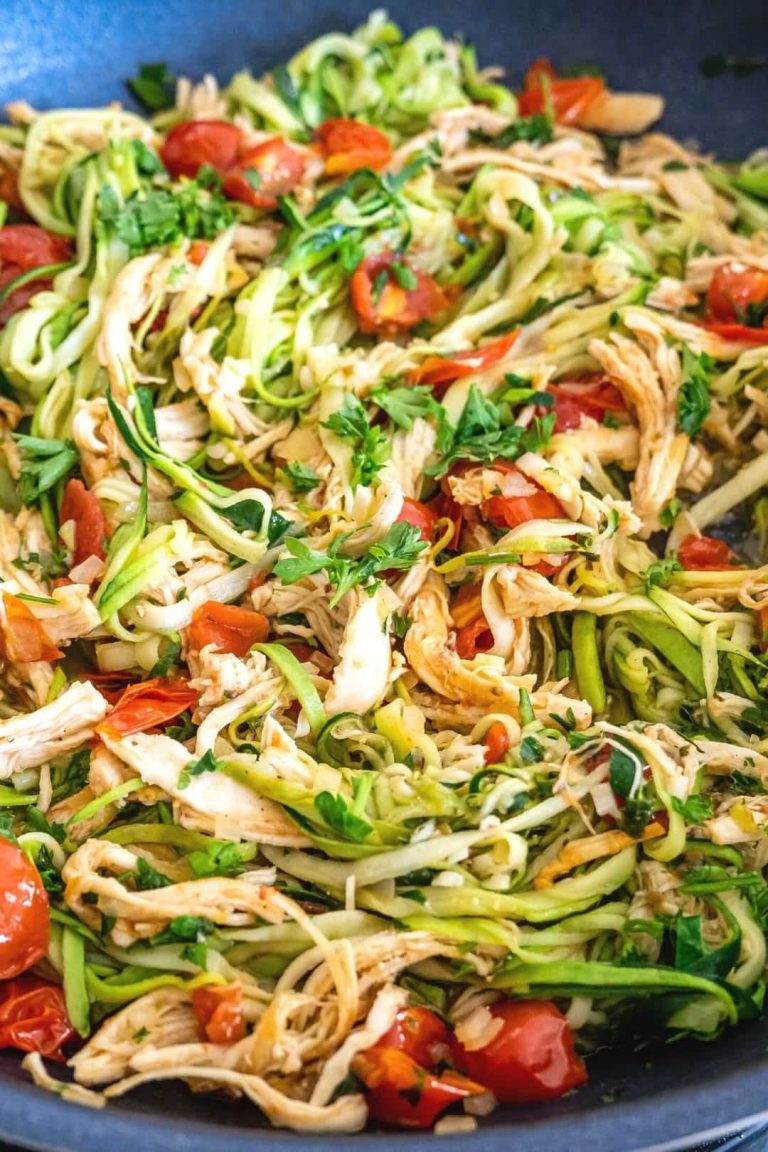 Lemon Garlic Chicken Zoodles Recipe