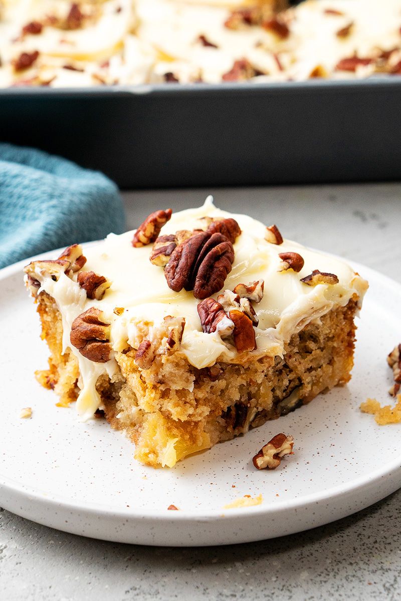 Pineapple Pecan Cake With Cream Cheese Frosting