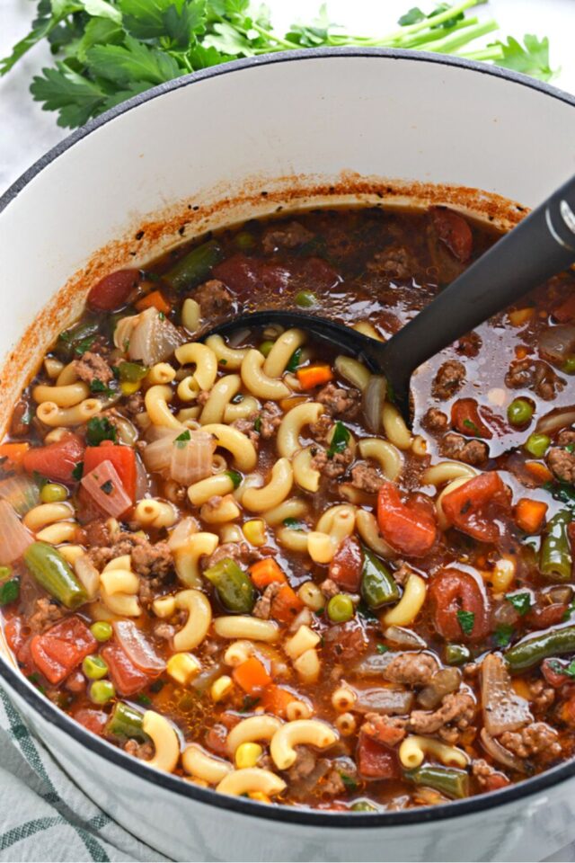 Hamburger Macaroni Soup Recipe (Ready in 35 Mins!)