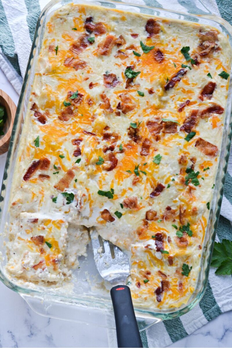 Creamy Crack Chicken Lasagna with Bacon and Ranch