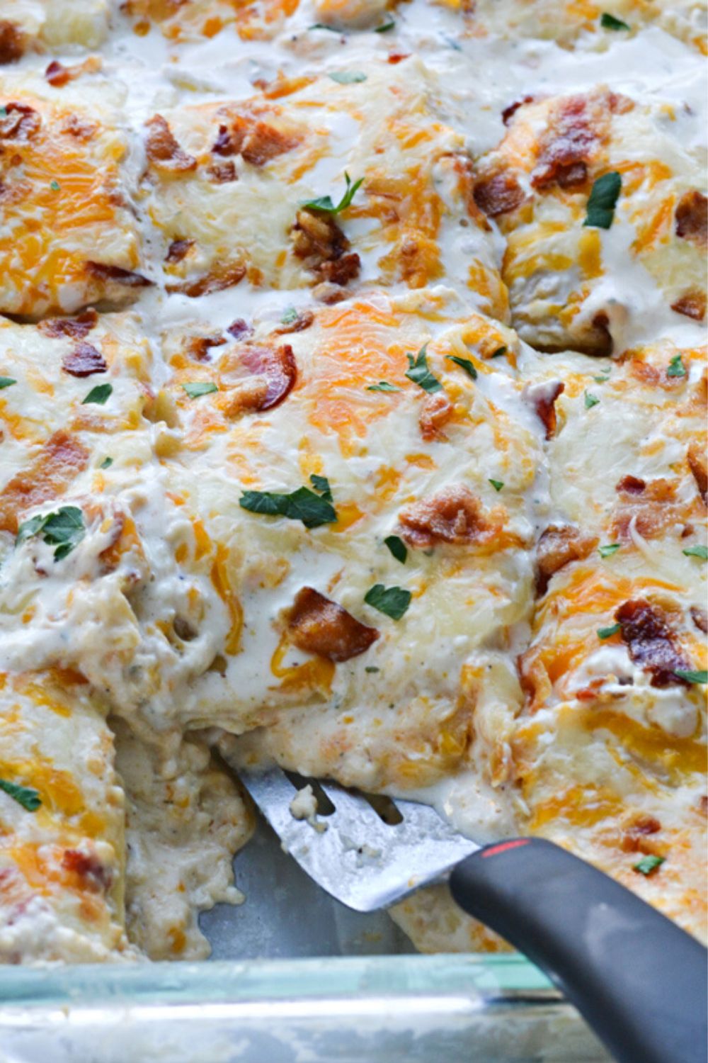 Creamy Crack Chicken Lasagna with Bacon and Ranch