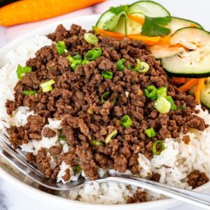 Korean Ground Beef and Rice Bowls